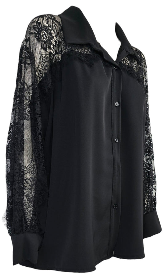 Camicia nera in pizzo