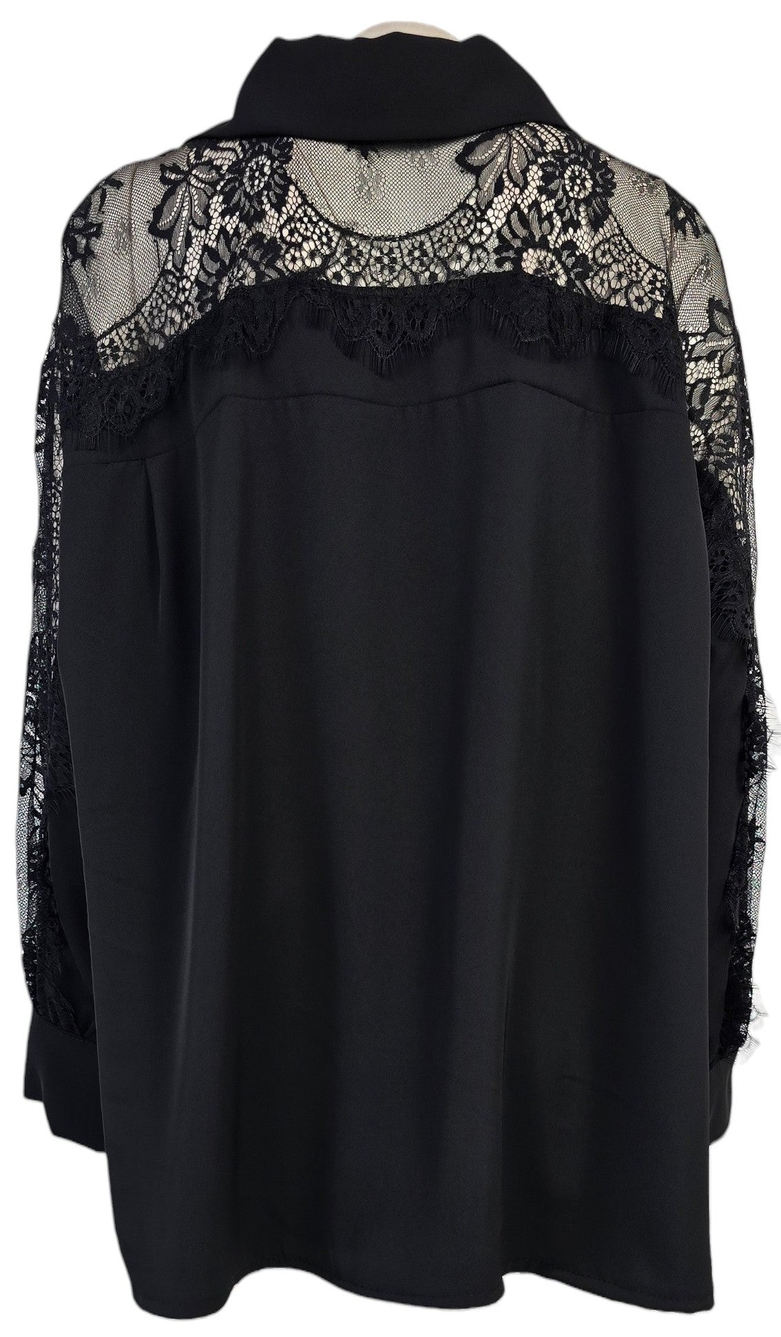 Camicia nera in pizzo