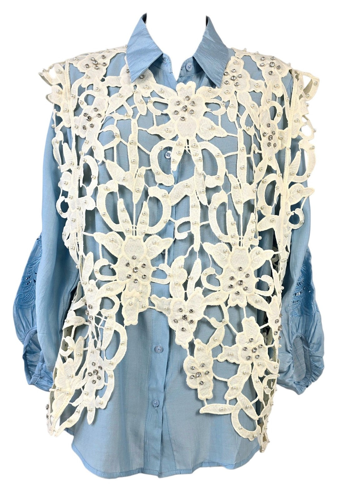 Gilet traforato con Perle