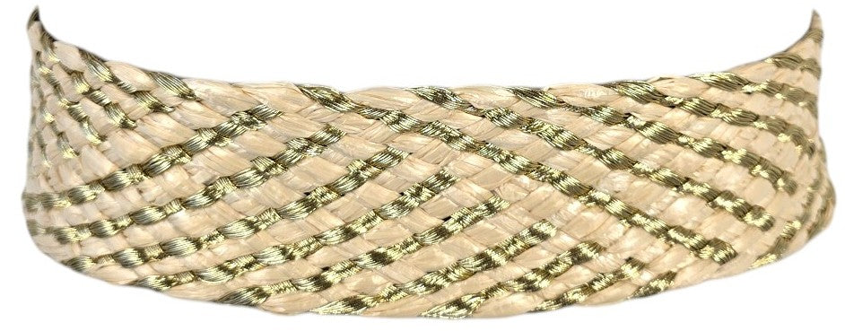 Cintura in rafia "Gold & Green"