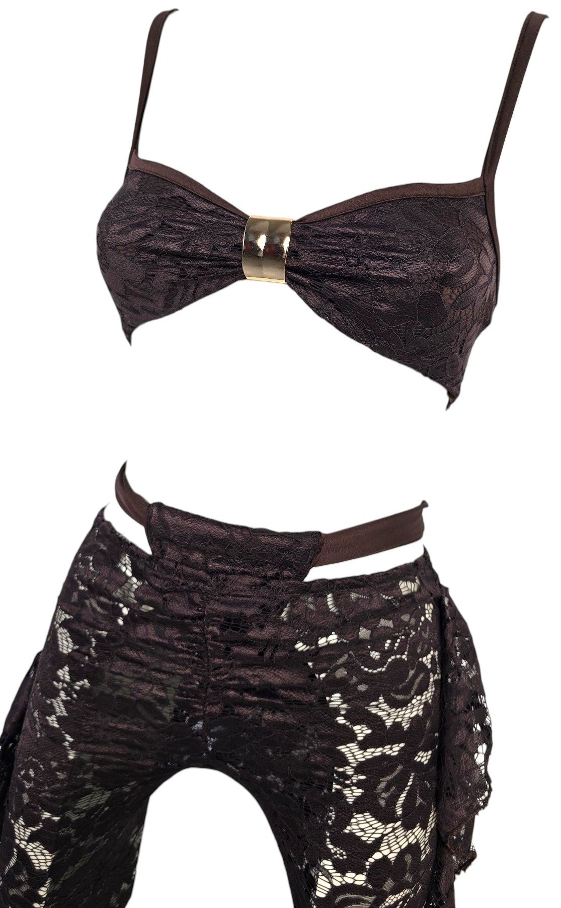 Set bikini con pareo "Brown"
