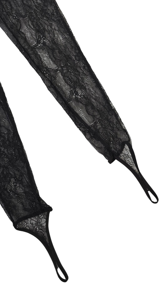 Leggings in pizzo con anello
