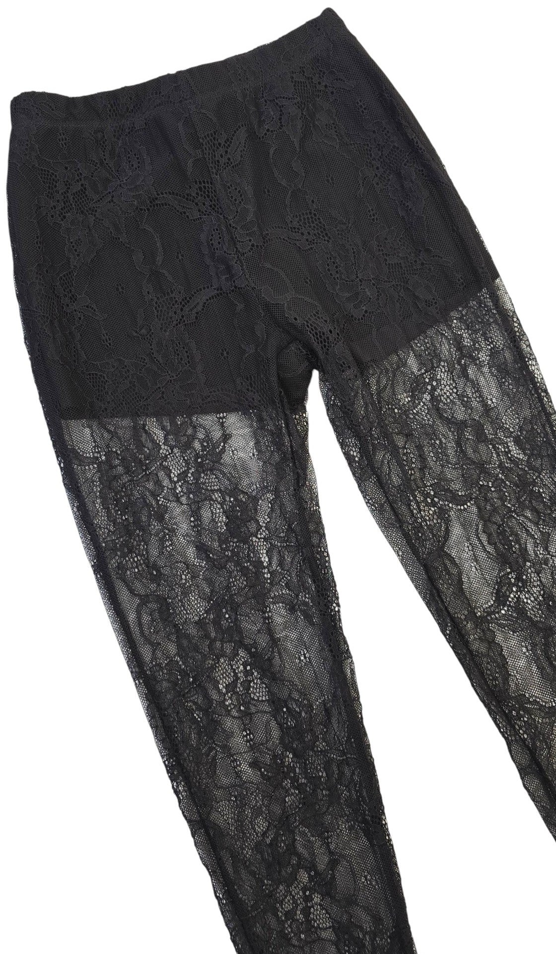 Leggings in pizzo con anello