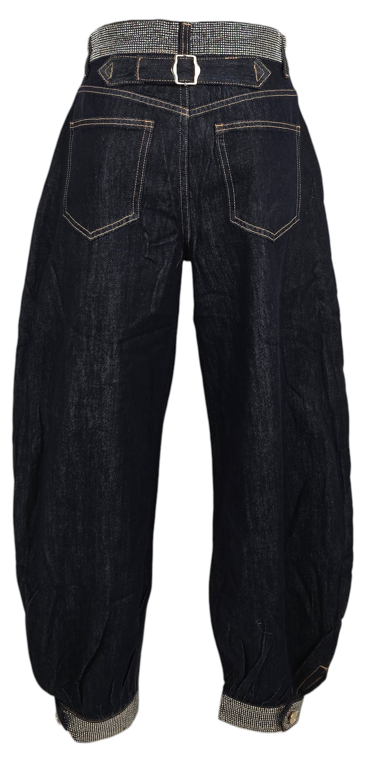Jeans baloon con dettagli di strass