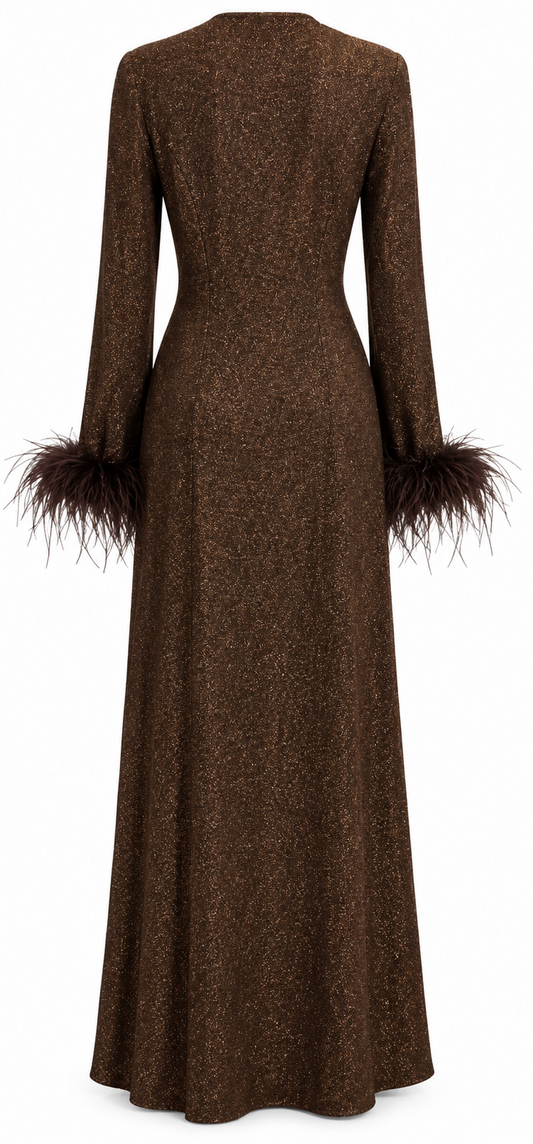 Completo marrone glitterato
