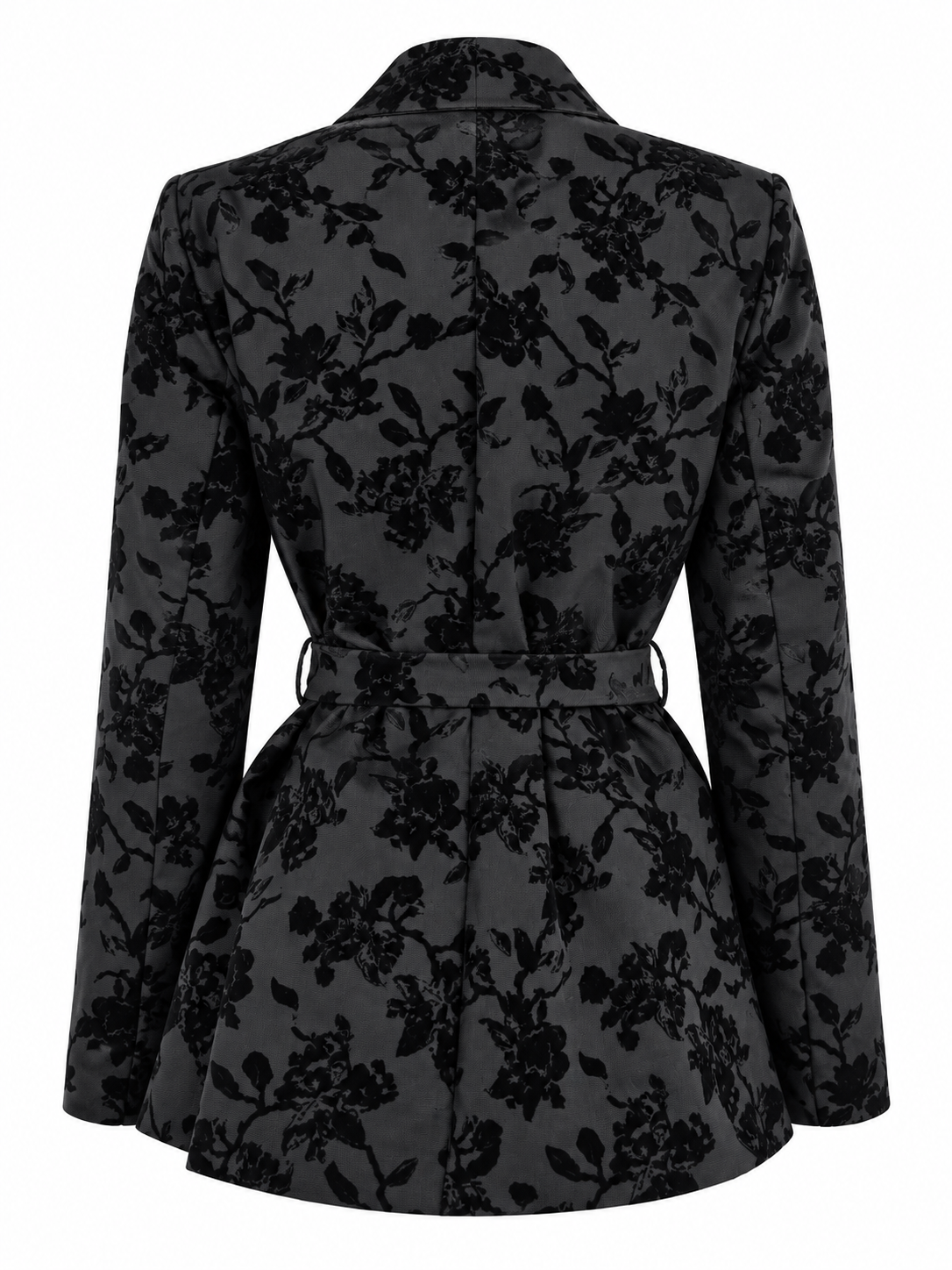 Blazer nero con motivo floreale