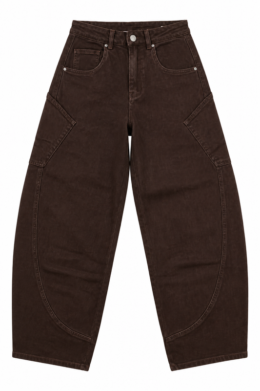 Jeans baloon marroni