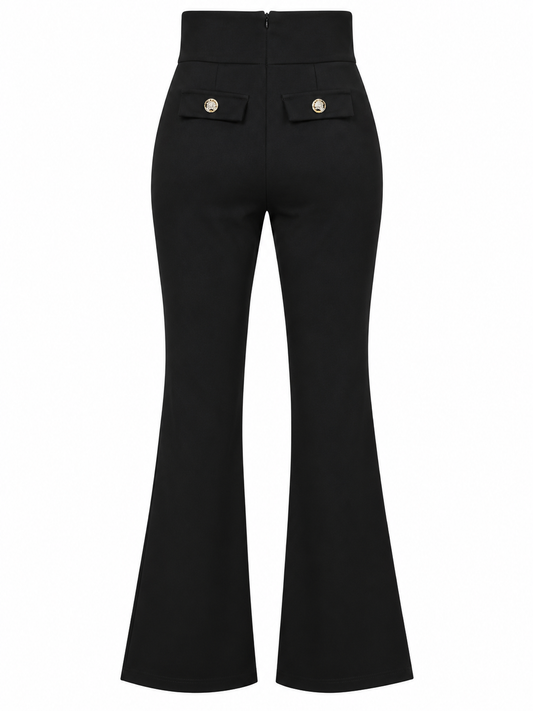 Pantalone nero con bottoni