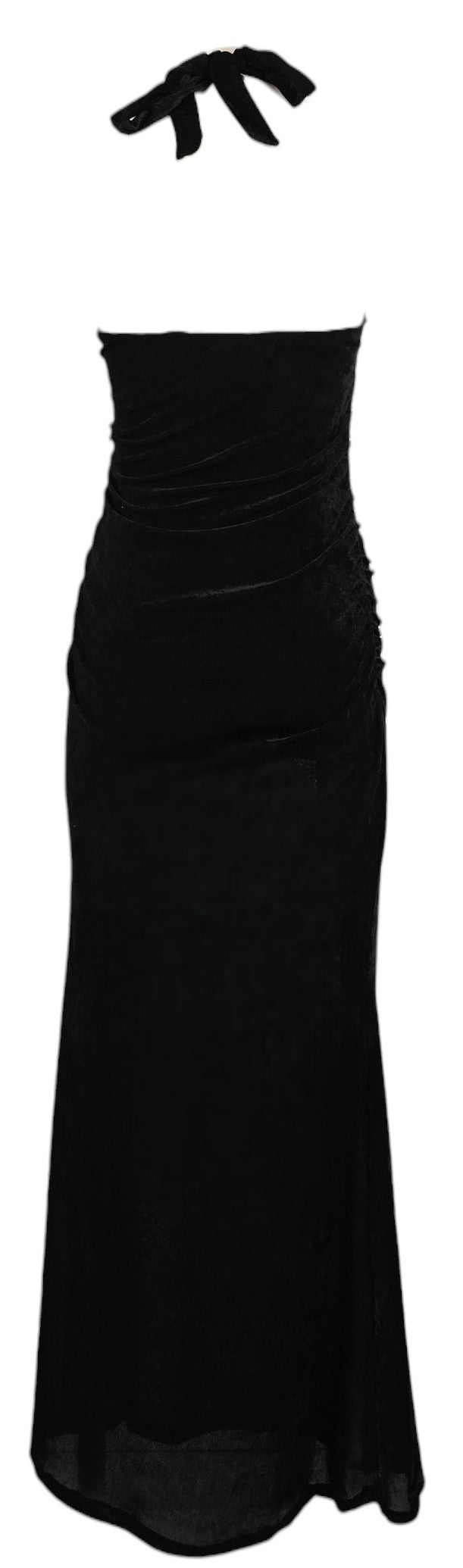 Abito lungo nero in velluto