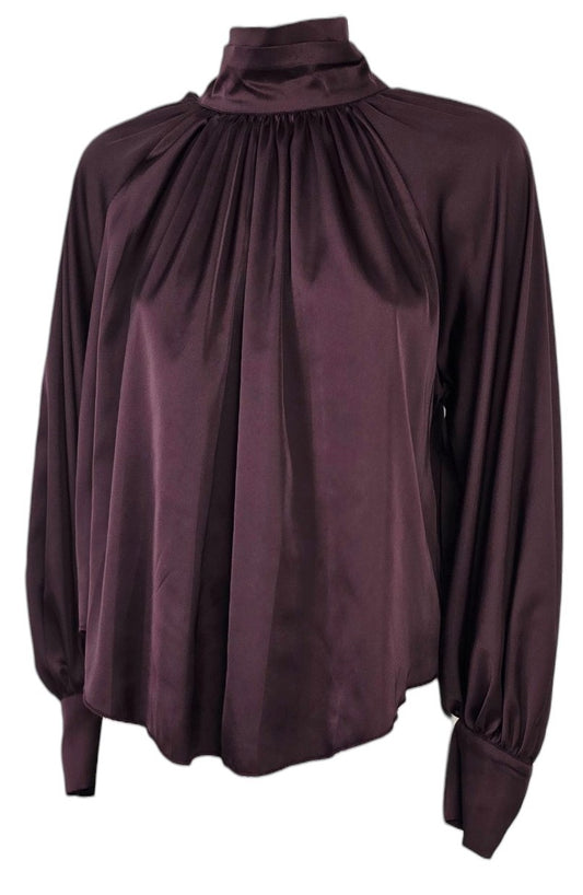 Camicia effetto raso con fiocco