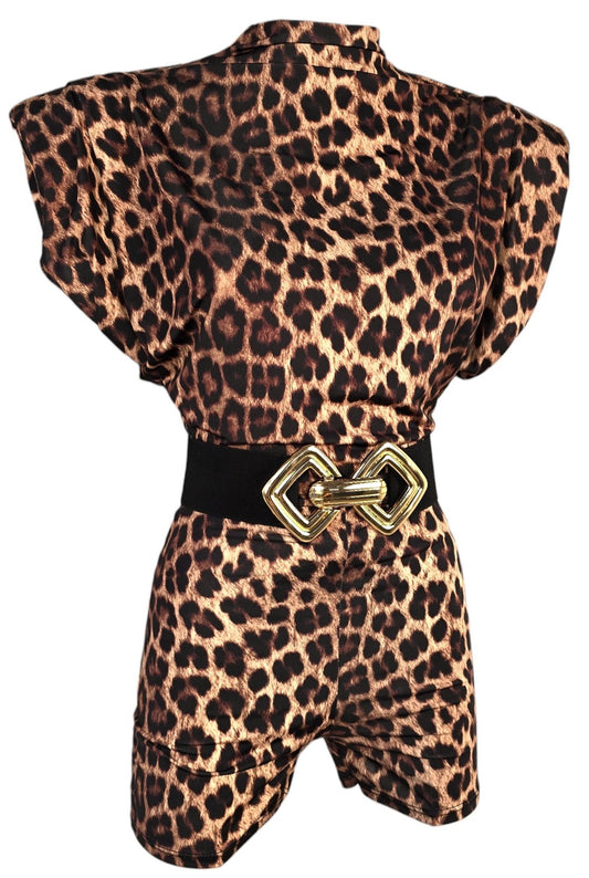 Tuta a pantaloncino animalier