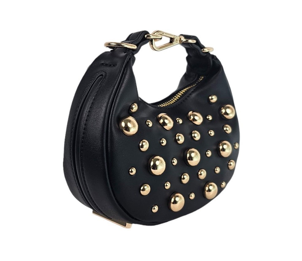 Black purse shop with gold studs