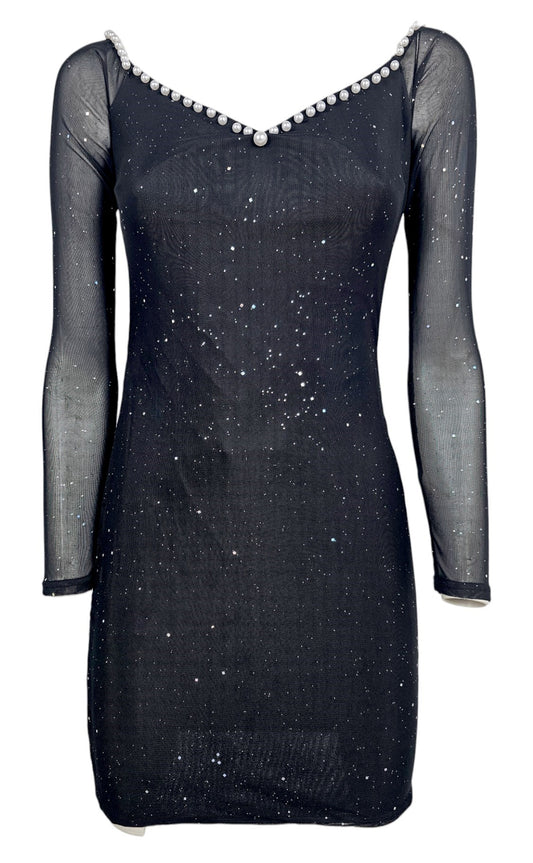 Abito mini dress con maniche trasparenti