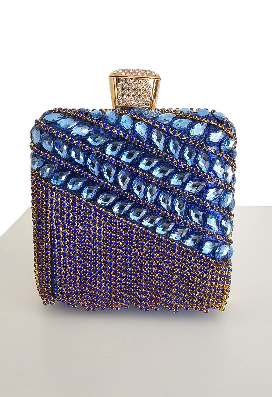 Square mini bag with rhinestones