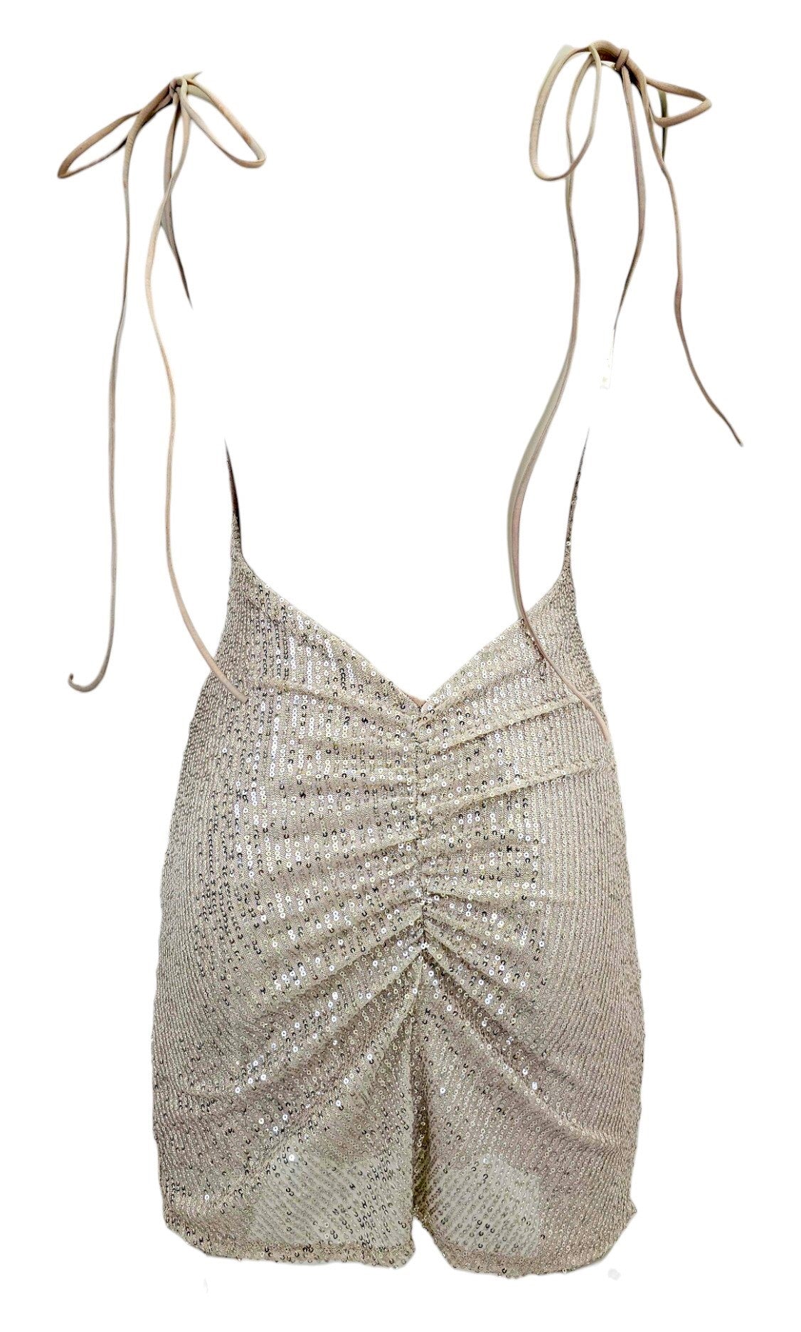 Mini dress, mini dress with sequins, open back