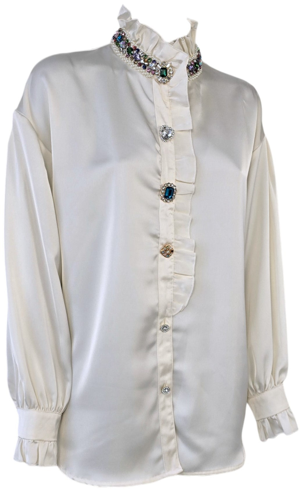 Camicia con pietre colorate