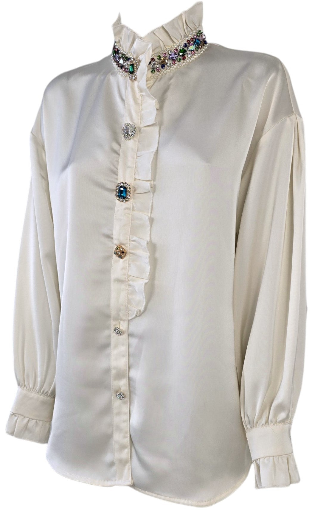 Camicia con pietre colorate