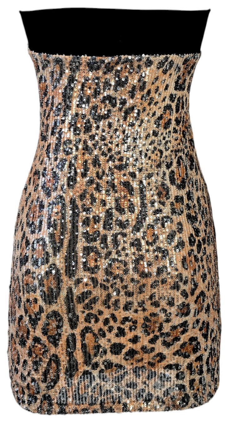 Mini dress con paillette animalier