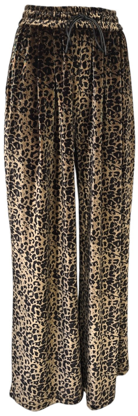 Pantalone tuta animalier a palazzo