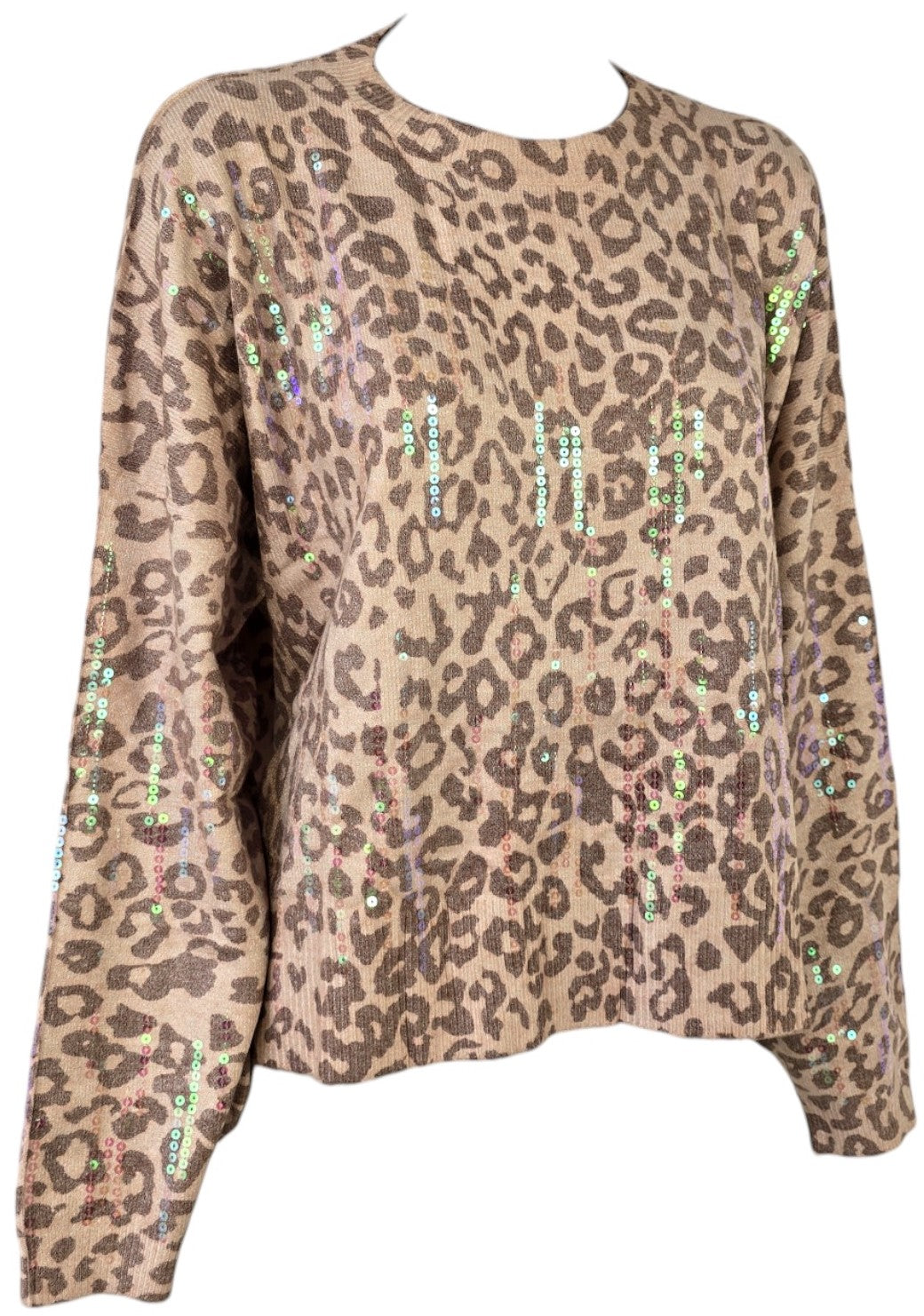 Maglione animalier con pailettes