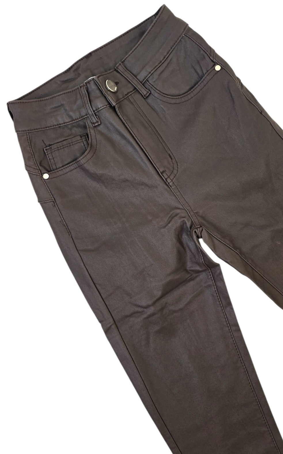 Pantalone ecopelle marrone