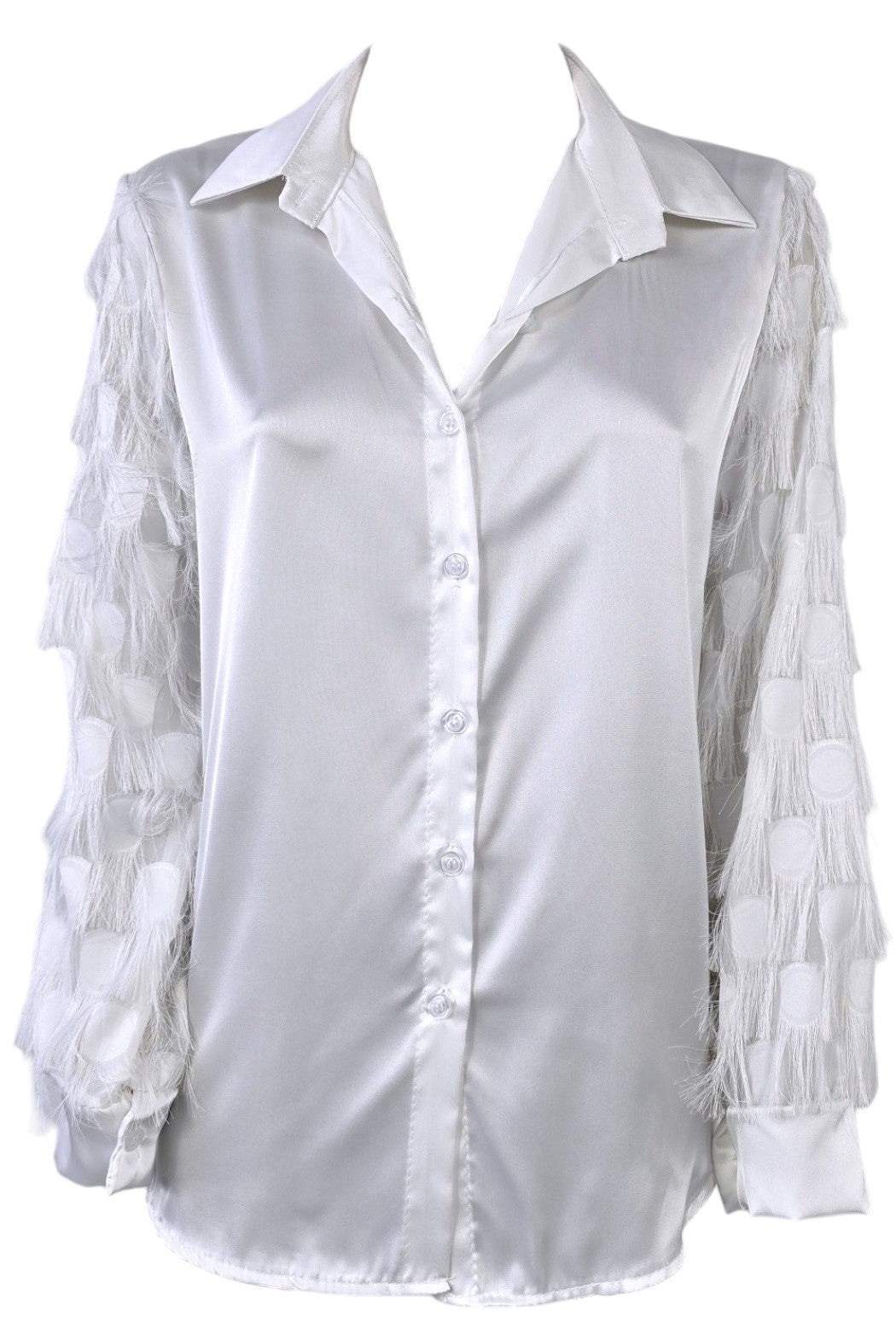 Camicia con maniche a frange