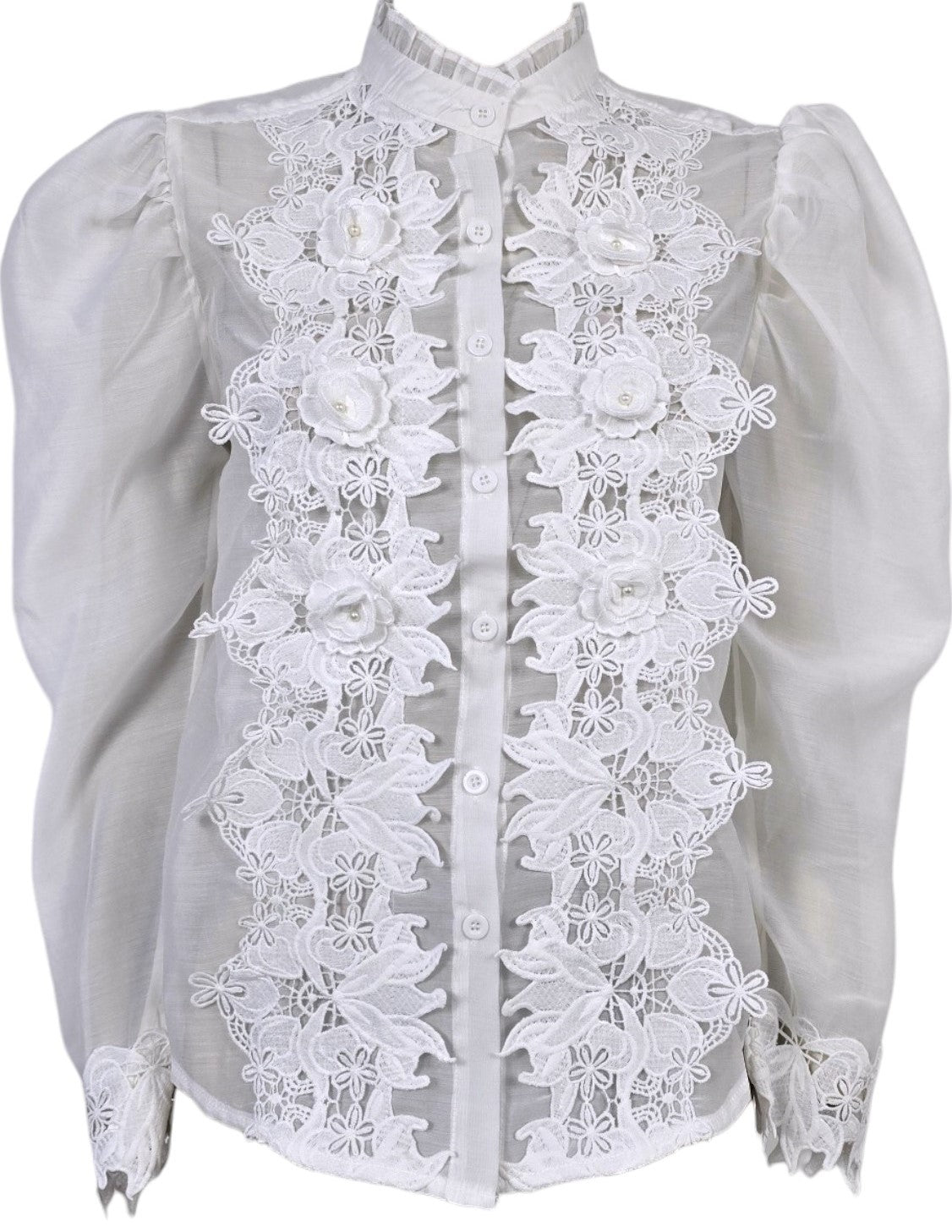 Camicia in pizzo sangallo