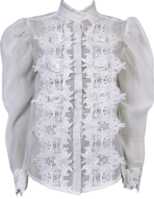 Camicia in pizzo sangallo