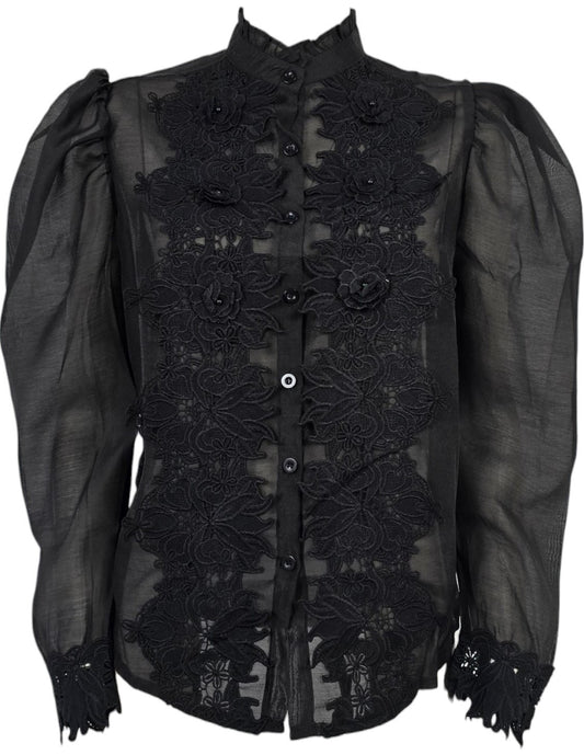 Camicia in pizzo sangallo