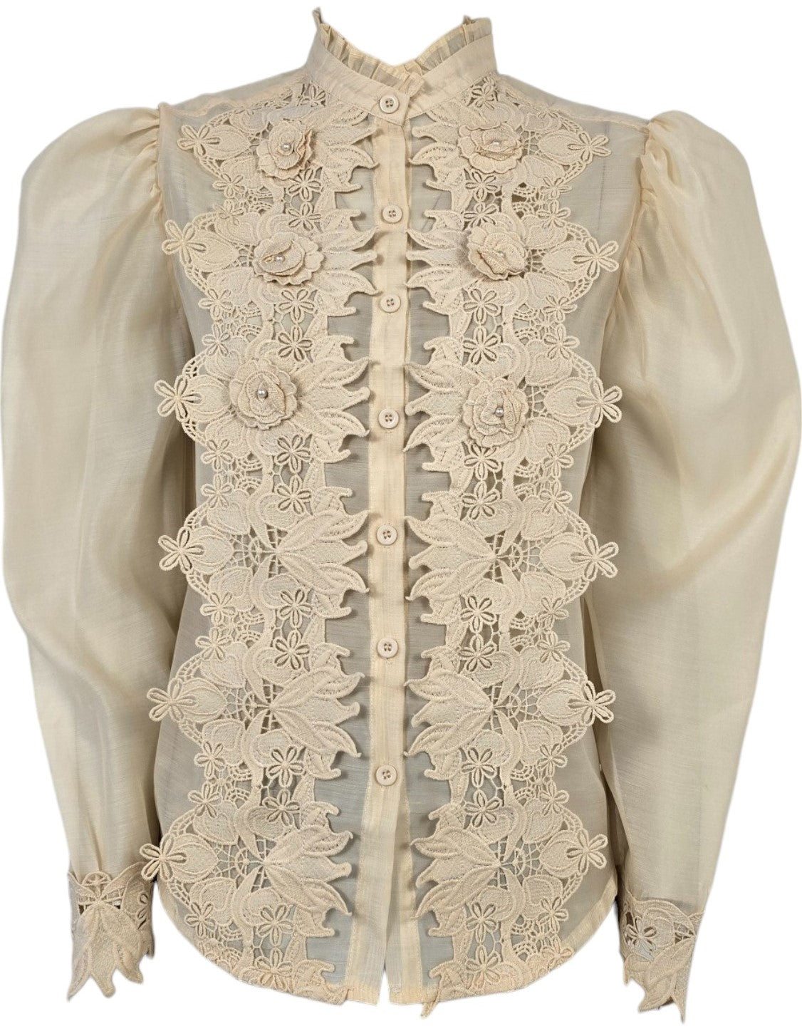 Camicia in pizzo sangallo