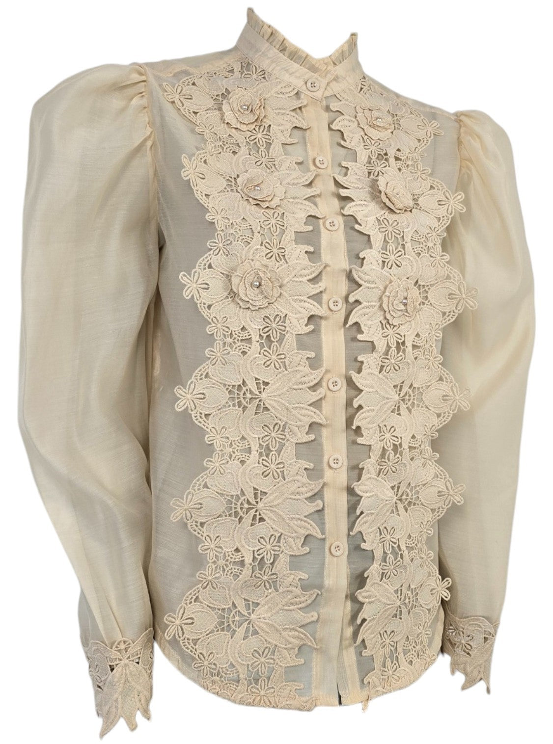 Camicia in pizzo sangallo