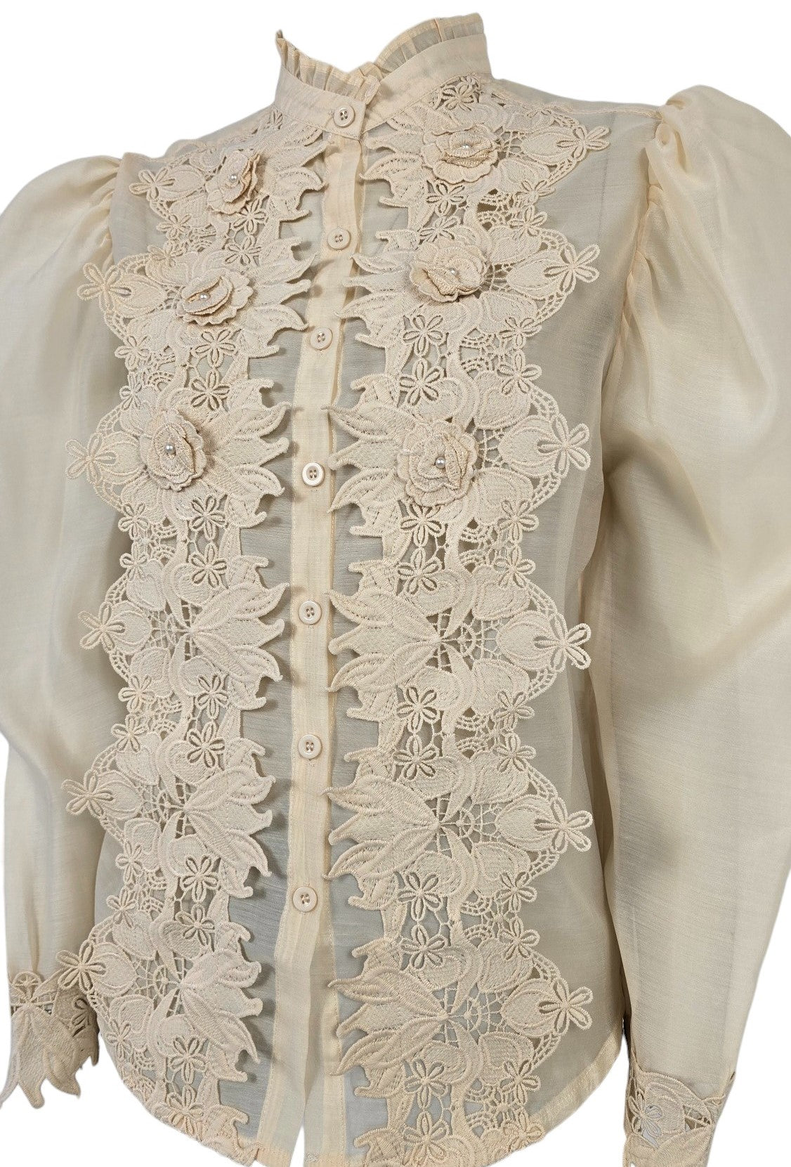 Camicia in pizzo sangallo