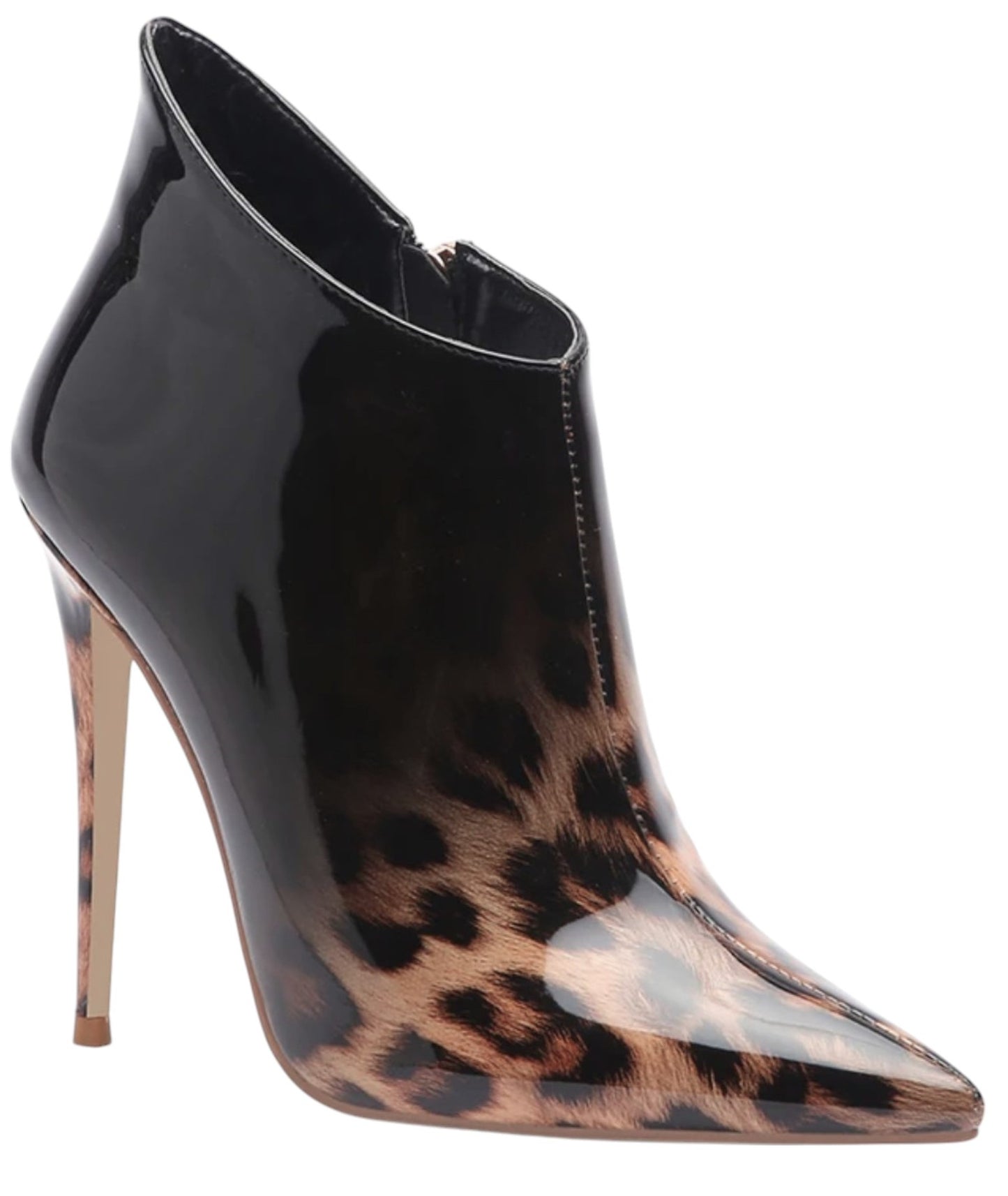 Stivaletto leopardato in vernice