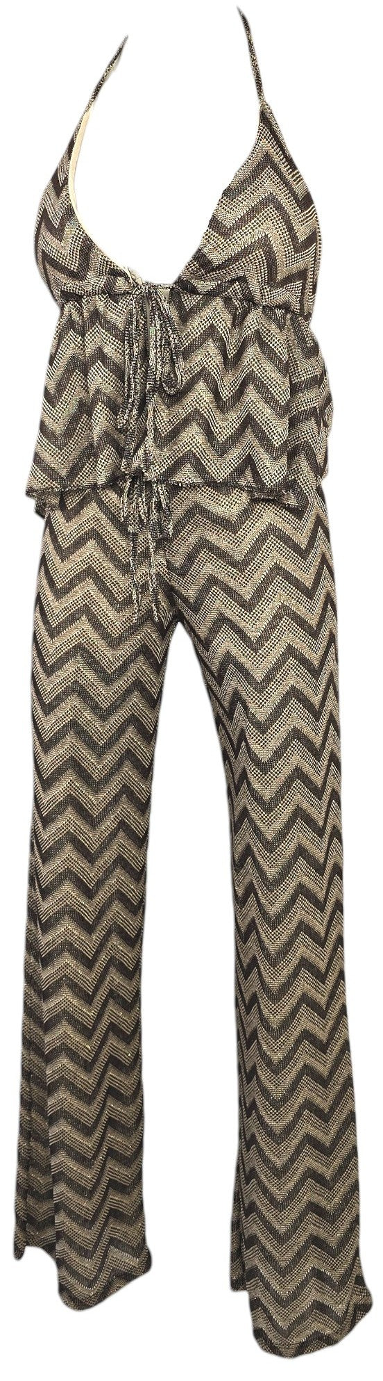 Completo con pantalone e top laminato