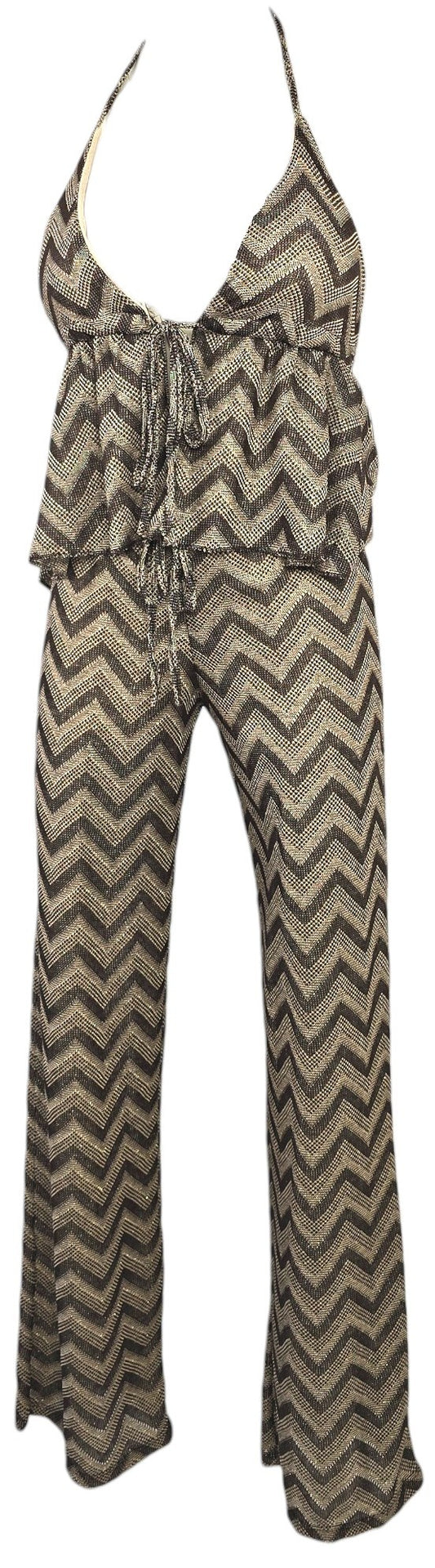 Completo con pantalone e top laminato
