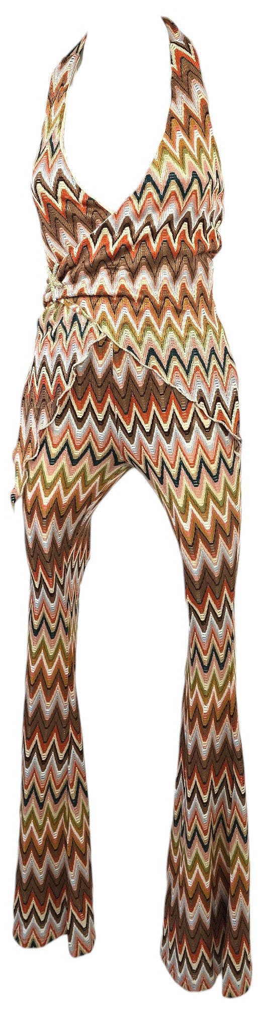 Completo con pantalone e top a fantasia