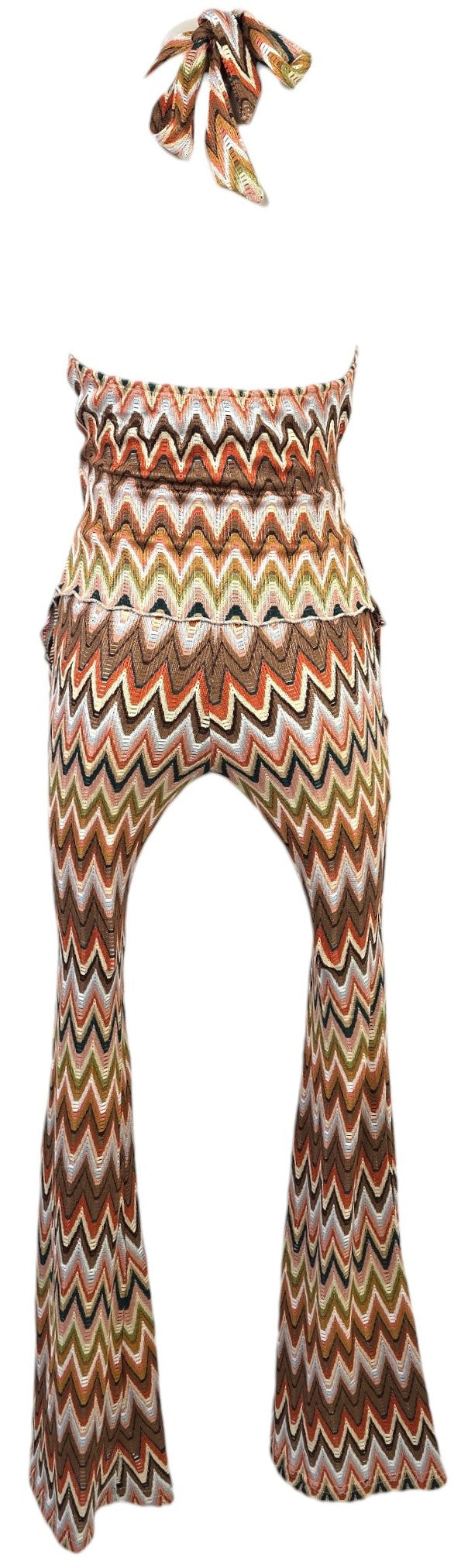 Completo con pantalone e top a fantasia