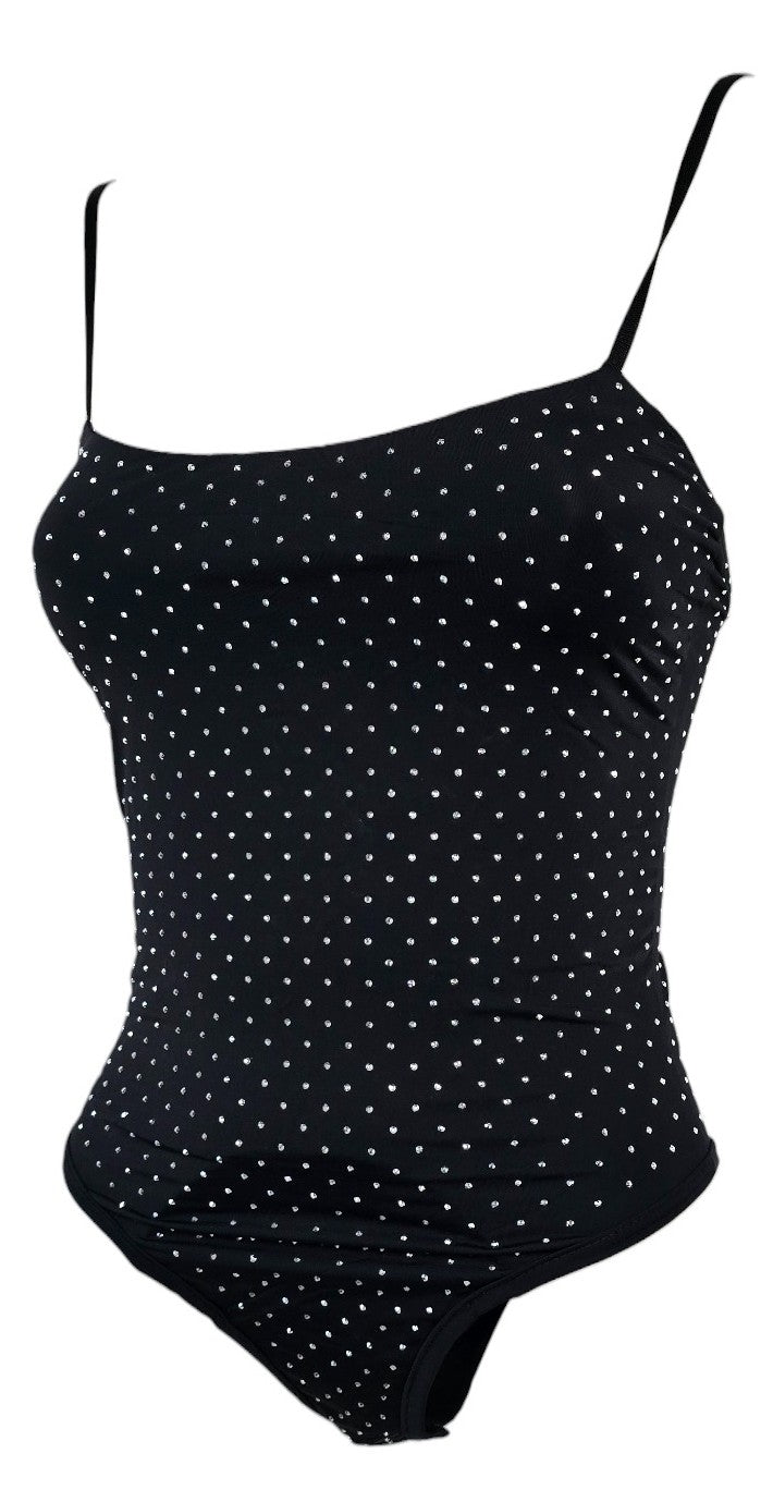 Body bretelle sottili strass