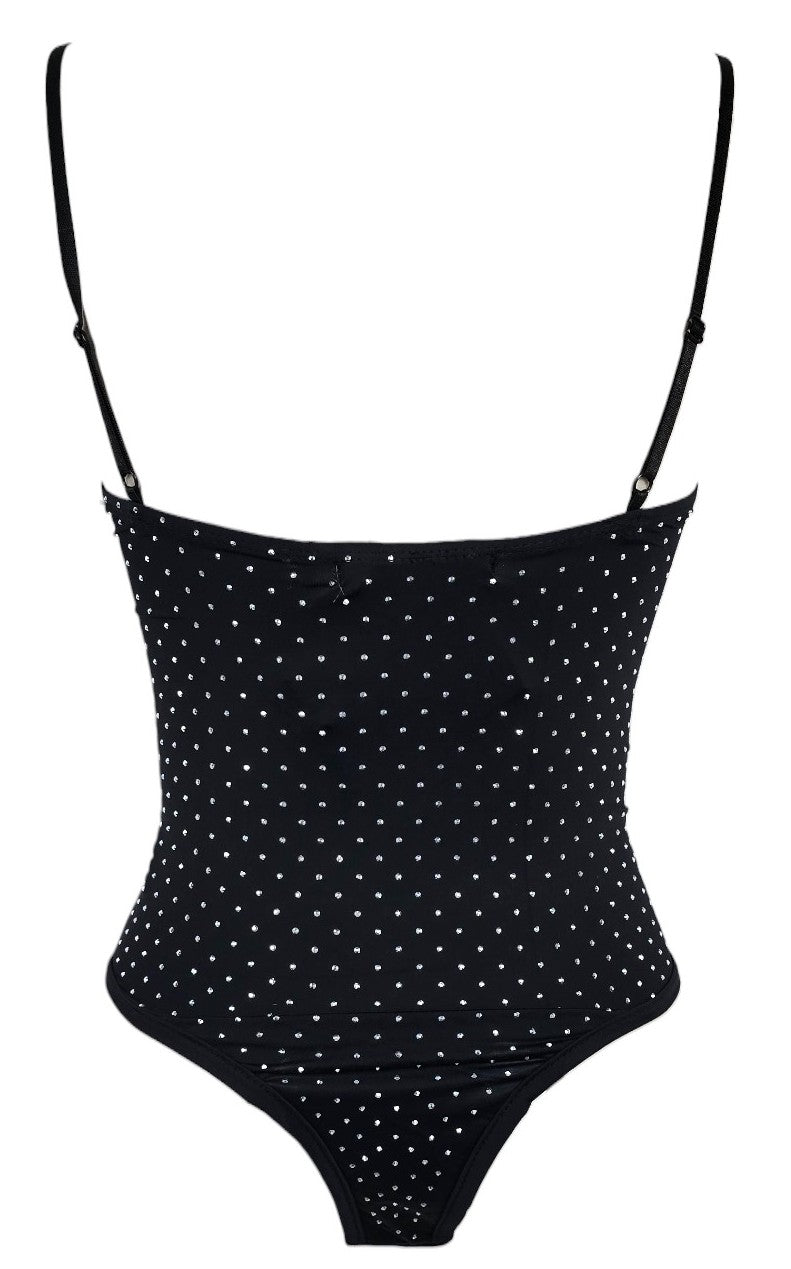Body bretelle sottili strass