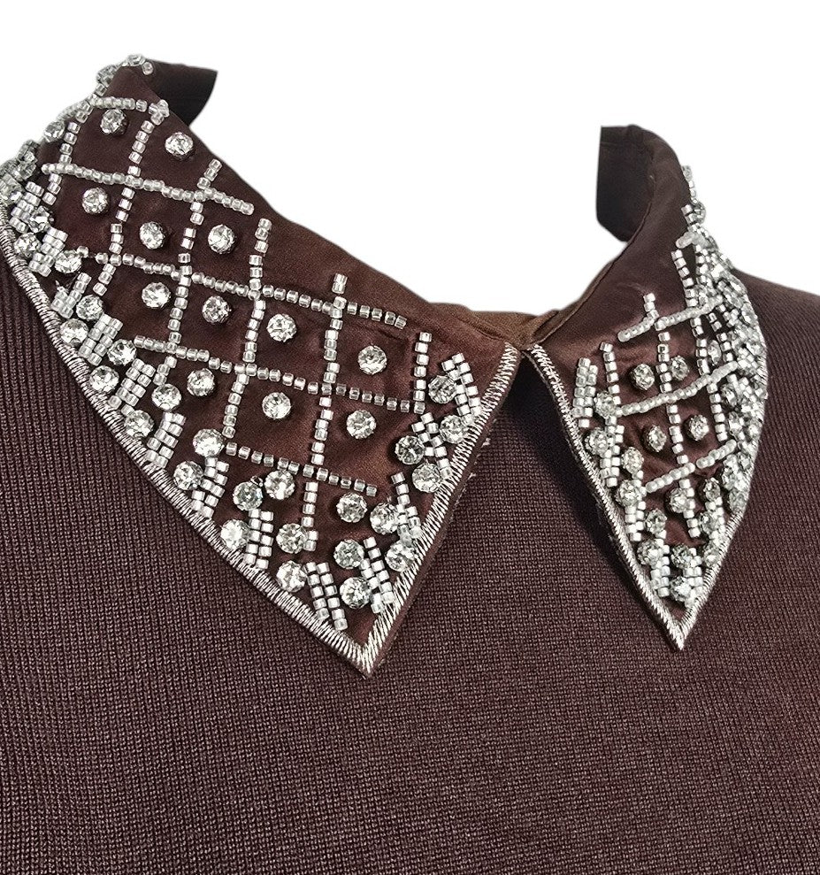 Maglione collo strass