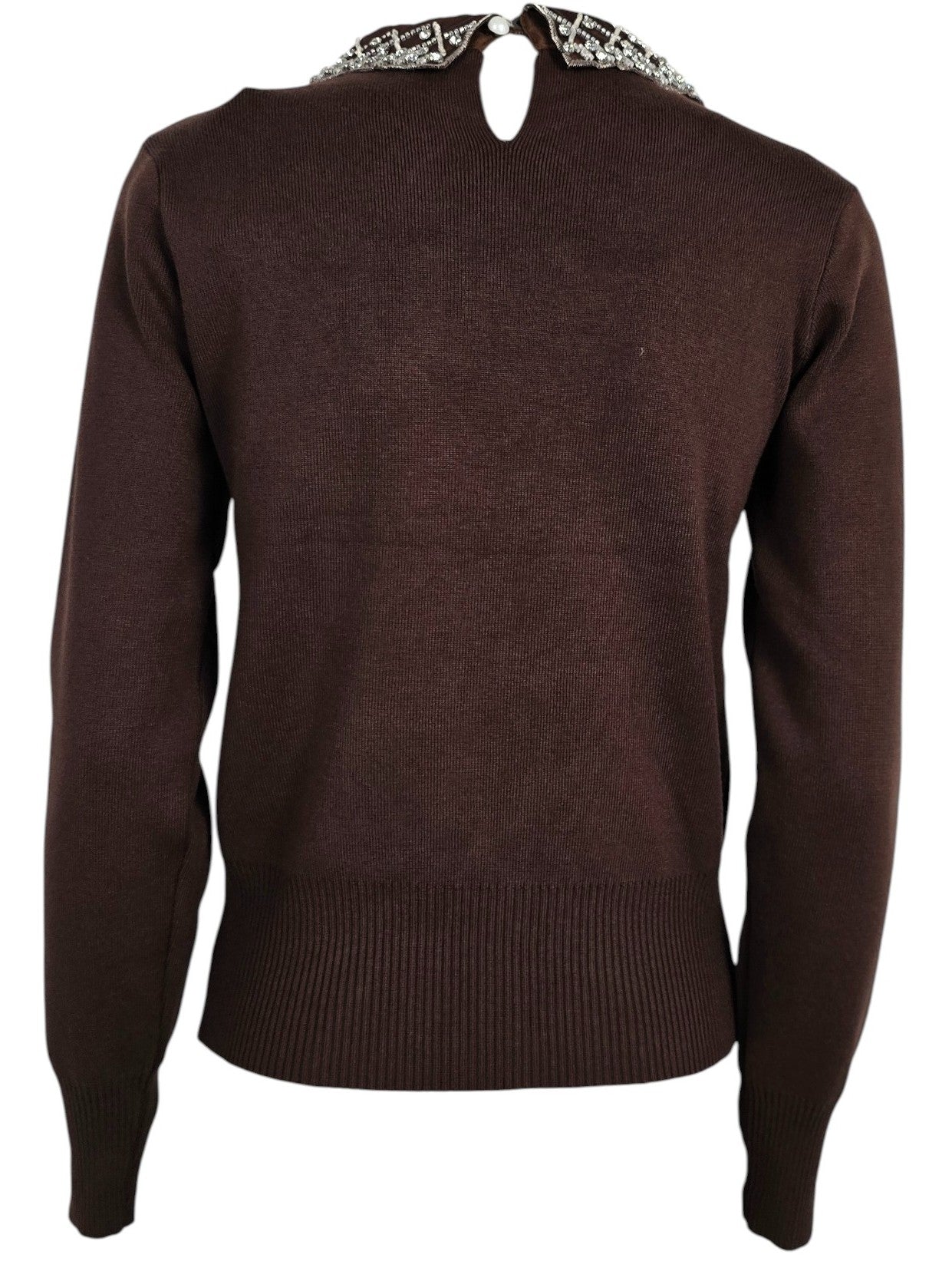 Maglione collo strass