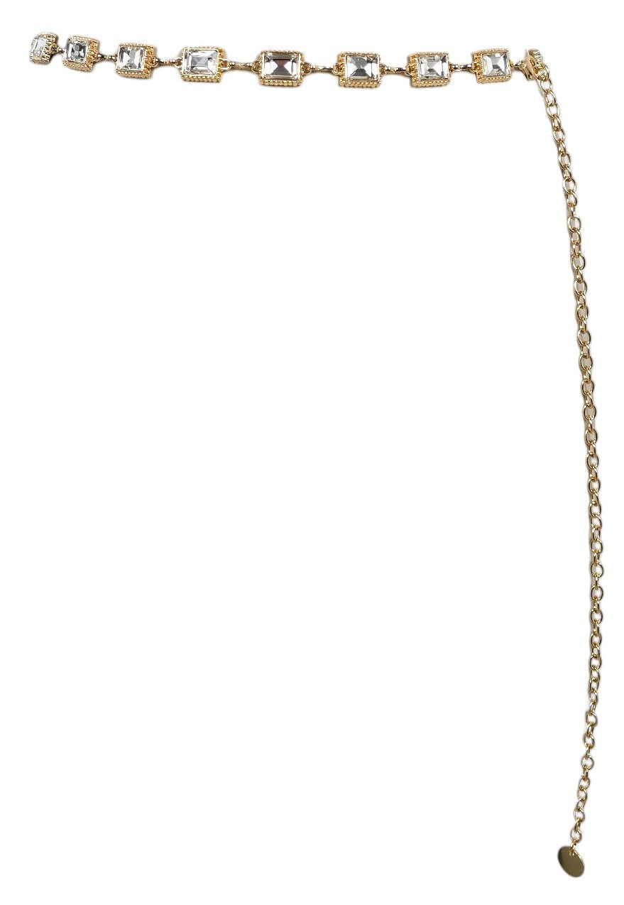 Cintura a catena con strass oro