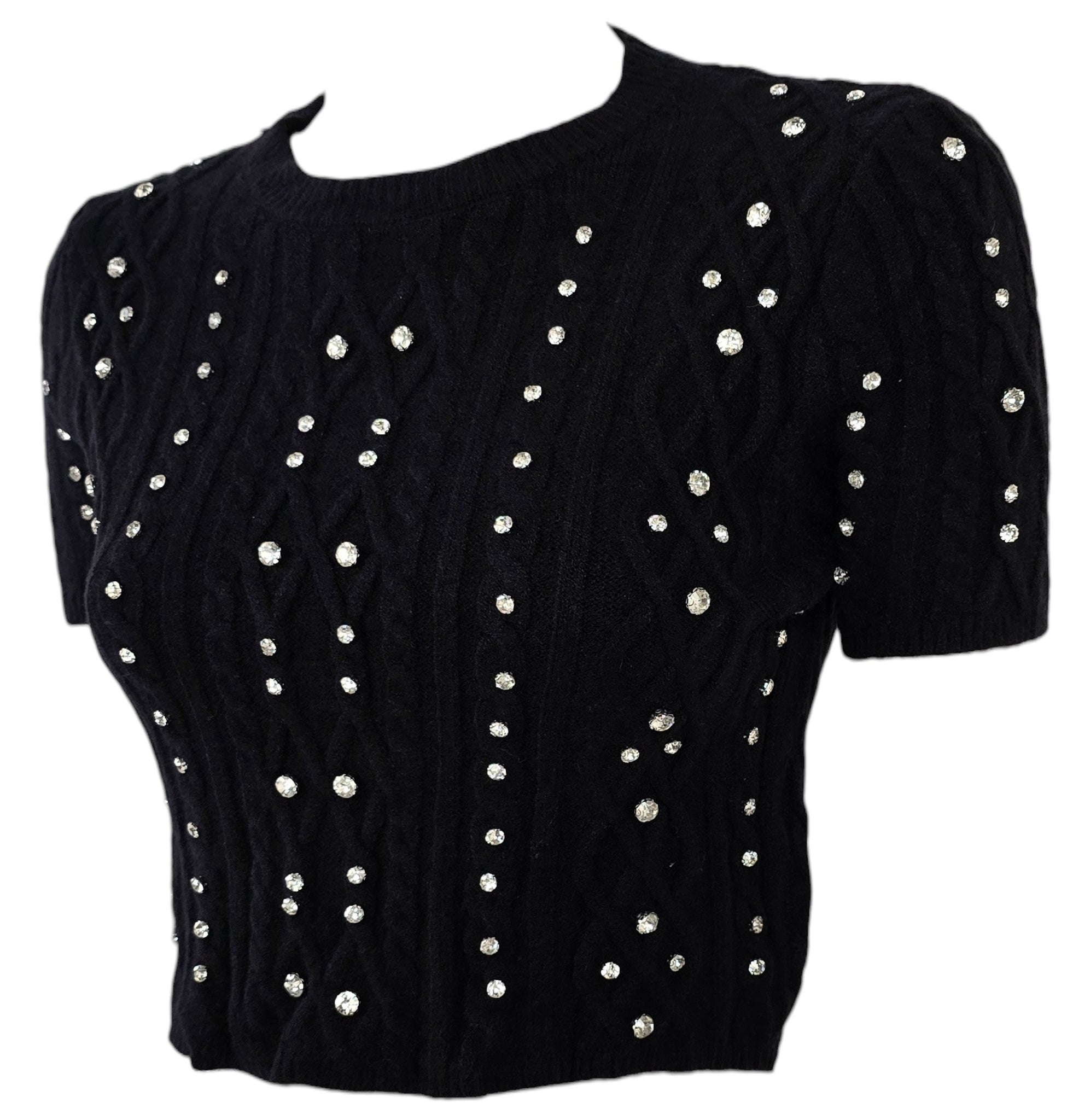 Maglia con strass e perle