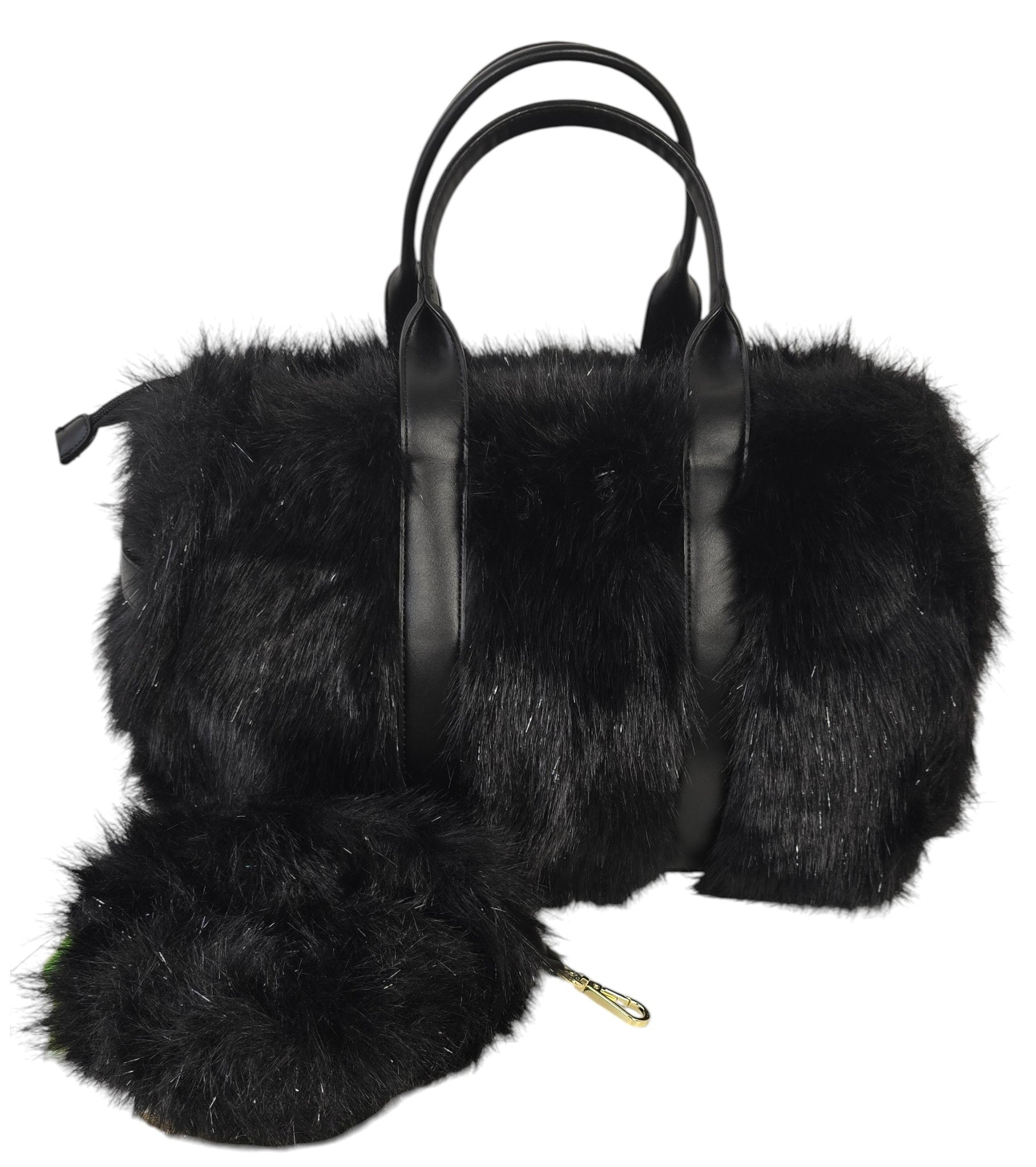 Borsa in pelliccia laminata