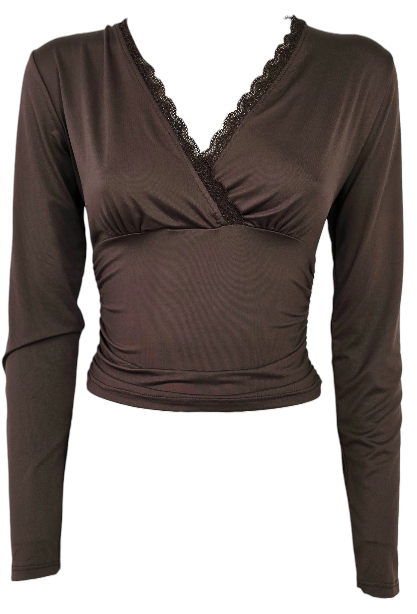 Maglia scollo a V con pizzo