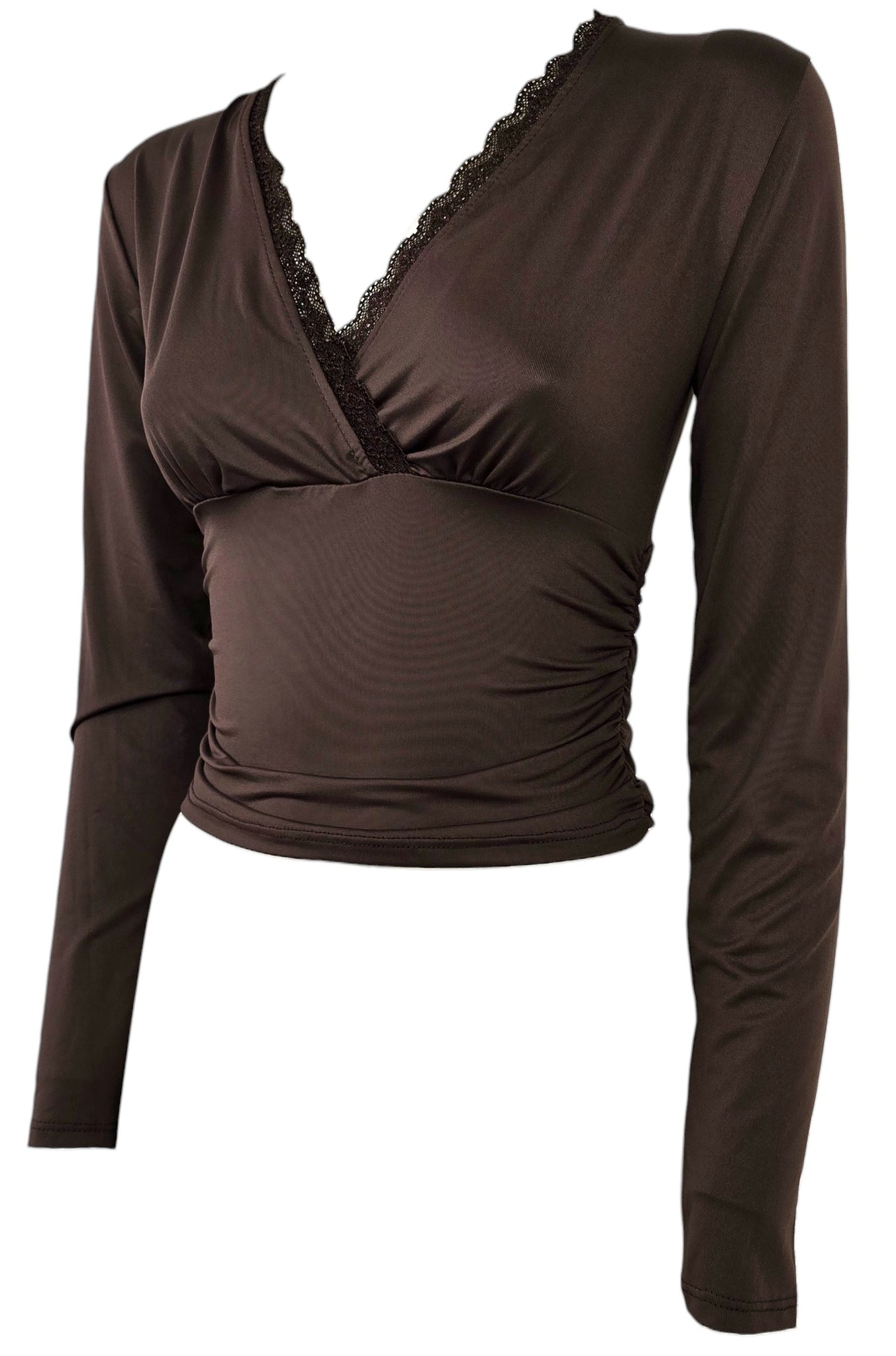 Maglia scollo a V con pizzo