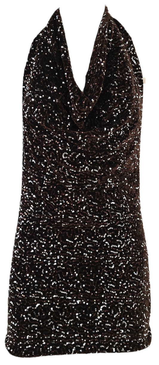 Abito in paillettes, con scollo