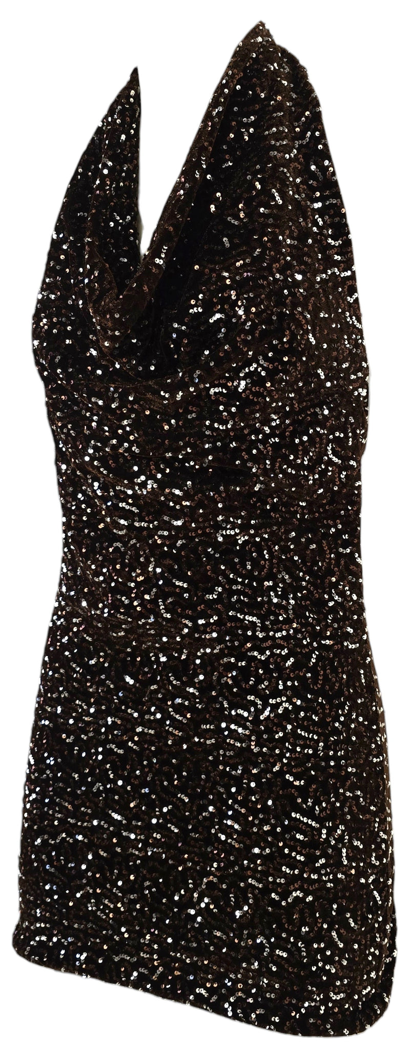 Abito in paillettes, con scollo