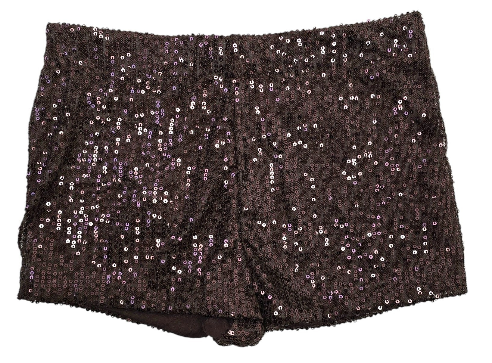 Shorts marrone in paillettes