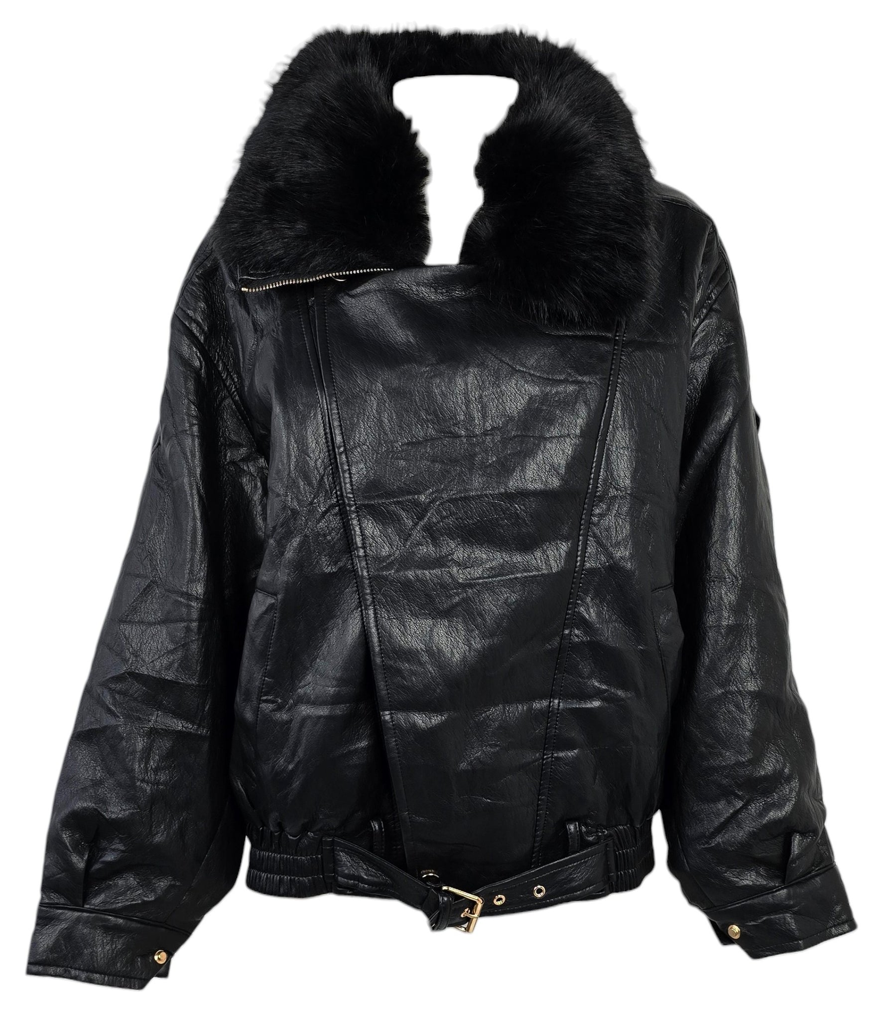 Giacca ecopelle oversize